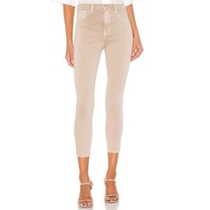 ✨ NWT L'AGENCE Margot High Rise Skinny Biscuit Gold Glitter Coated 26